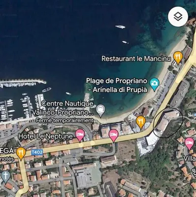 a map of a city with traffic lights at Superbe T3 front de mer au centre de Propriano in Propriano