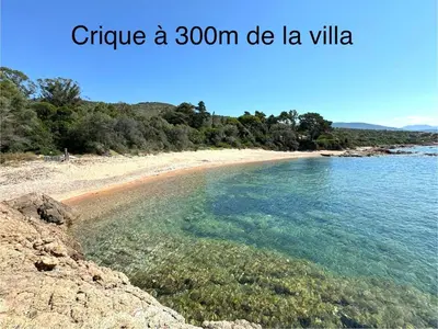 a beach with the words configure a dc la villa at Sagone villa sea view in Vico