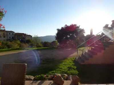 a view of a yard with a road at Appartement Appietto in Appietto