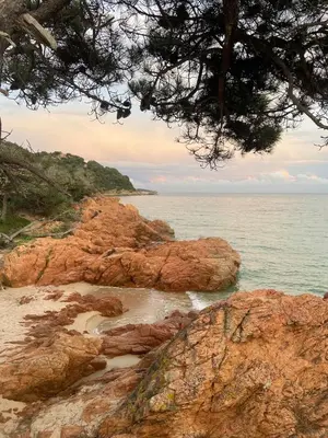 a view of the ocean from a rocky beach at Mini villa avec jardin Cala Rossa - Porto Vecchio in Lecci