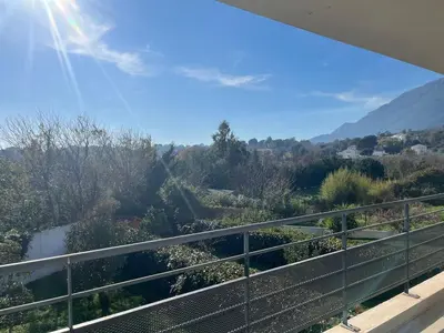 a view from the balcony of a house at Appartement proche de la plage in Santa-Lucia-di-Moriani