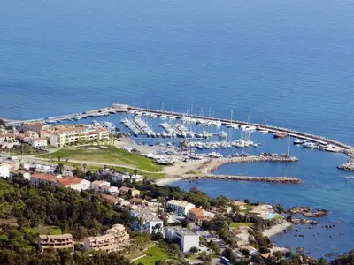 an aerial view of a marina with boats in the water at Apartment T3 Gabriello by Interhome in Cala dʼOro