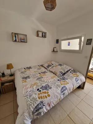 a bedroom with a bed and a window at Alba rossa in Serra-di-Ferro