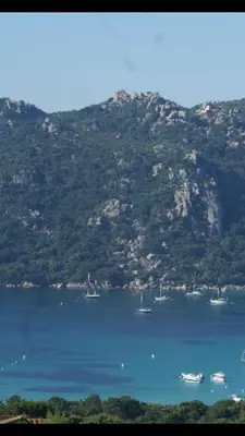 a bunch of boats in a large body of water at Appartement Marina di santa giulia in Porto-Vecchio