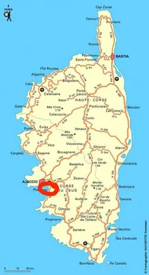 a map of spain with a red marker at Villa Maquis, Vue mer, élégante maison au calme, 80m2, 4 personnes in Pietrosella