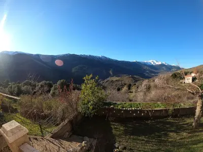 a view of a valley with mountains in the background at Villa avec vue panoramique sur les montagnes in Corscia