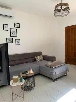 a living room with a couch and a tv at Appartement en centre ville in Corte