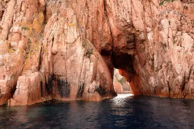 a cave in the side of a rocky cliff at La Perle du Valinco #Familial#Balcon#Piscine#Mer in Propriano