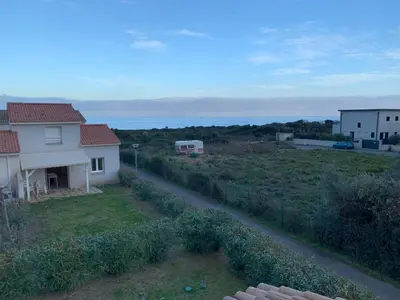 an aerial view of a house and a road at Villa Costa Verde in Cervione