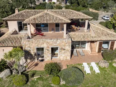 an aerial view of a house with a roof at Villa Villa Capicciola by Interhome in Sainte-Lucie de Porto-Vecchio