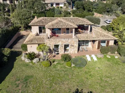 an aerial view of a house with a roof at Villa Villa Capicciola by Interhome in Sainte-Lucie de Porto-Vecchio