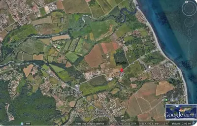 a map of a park with a red dot at Studio entre mer et montagne in Taglio-Isolaccio