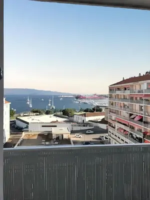 a view from the balcony of a building at Appartement à Ajaccio avec vue sur la mer in Ajaccio