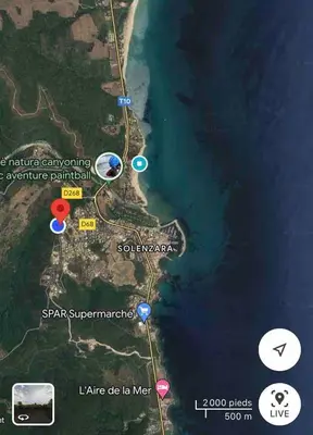 a map of the approximate location of a resort at Magnifique appartement vue mer et montagne à Solenzara Corse in Sari Solenzara