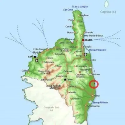 a map of england with a red dot at Appartement confort in Île de Diane