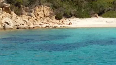 a view of a beach with rocks and blue water at Fozzano in Fozzano