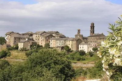 a group of buildings on top of a hill at Casuccia Piazza di i Fiori in Penta-di-Casinca