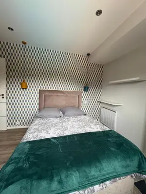a bedroom with a large bed in a room at Villa avec piscine in Alata
