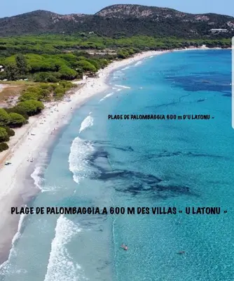 an aerial view of a beach with the ocean at Résidence U LATONU in Porto-Vecchio