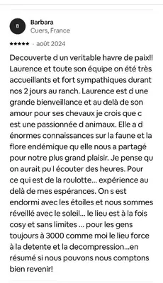 a screenshot of a text message with a bunch of numbers at Le nid des crinières vagabondes in Oletta
