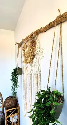 a swing hanging from a wall with plants at A Bella Gaia in Cauro