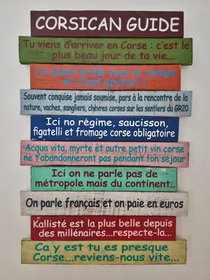 a sign for a casserole dish with text on it at Chez Vicky, superbe appartement avec parking privé piscine et vue exceptionnelle in Ajaccio