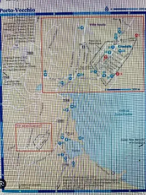 a close up of a map with red dots at Appartement 2 chambres 2 salles de bains haute ville in Porto-Vecchio