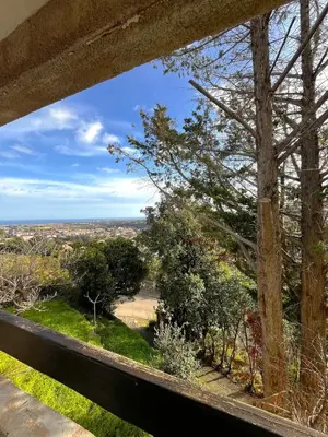 a view from the balcony of a house at Maison avec vue mer in Penta-di-Casinca