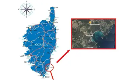 a map of colombia and a map of costuador at Villa Morticcione in Zonza