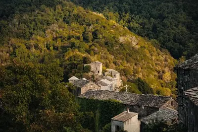 an old building on the side of a mountain at Camping - ccbbgaf in Ghisonaccia