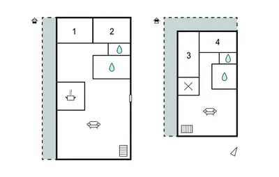 two diagrams of a coordinate grid with the number of squares at Maison Vue Mer Panoramique in Appietto