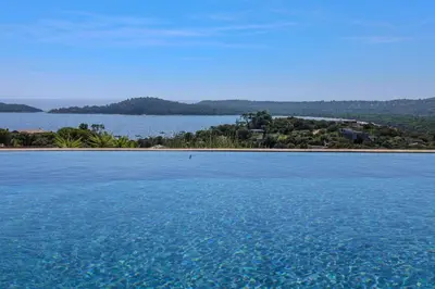 a view of a large body of water at Villa Ghjiseppina Di Pinarello in Pinarellu