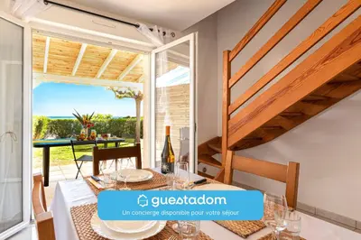 a villa with a view of the ocean at Prunete - Piscine - Vue mer in Cervione