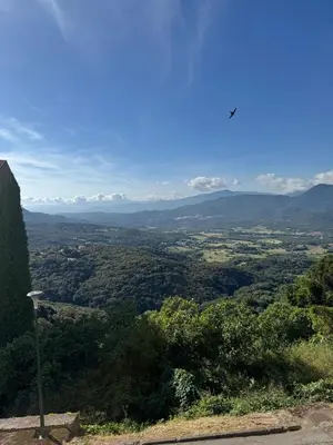 a view of a valley with mountains in the distance at Studio in Sartène