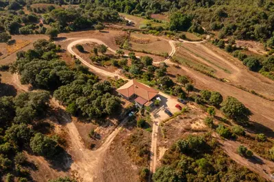 an aerial view of a house and a road at Gozzi Mandriolu in Afa
