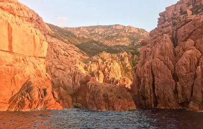 a view of a canyon with a body of water at Cozy Apartment In Piana in Piana