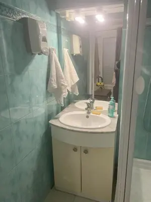 a bathroom with a sink and a mirror at Sacré cœur in Ajaccio