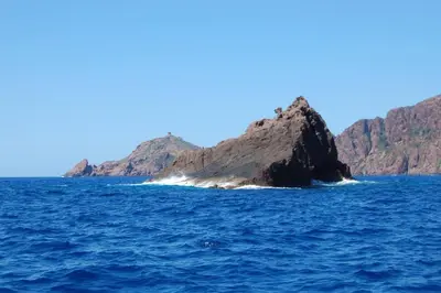 a small island in the middle of the ocean at Chambre Studio chez l habitant in Alata