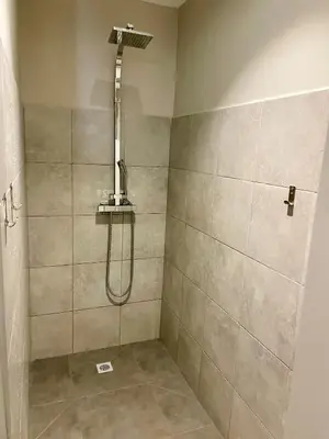 a shower with a shower head in a bathroom at La Milange de Porto vecchio in Porto-Vecchio