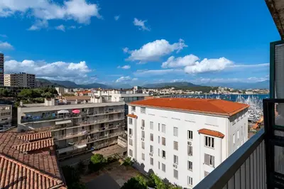 a view of a city from a building at Azur Ajaccien - Proche du port avec parking in Ajaccio