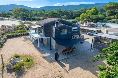 an overhead view of a house with a view at Le Roc - RDC - Splendide Vue Mer in Coti-Chiavari