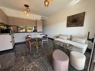 a living room with a couch and a table at La bella Vista di Civita de Pietrosella in Pietrosella