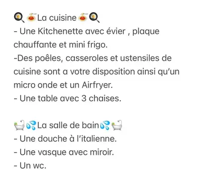a screenshot of a cell phone screenshot of a text message at Studio vue sur les clémentiniers in Santa-Lucia-di-Moriani