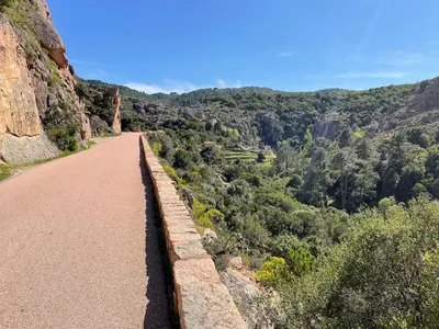 a road on the side of a mountain at T3 en duplex au cœur de Piana in Piana