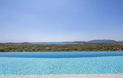 a view of a large body of water at Villa contemporaine ORIZONTE - 15 pers - 400m2 vue mer in Zonza