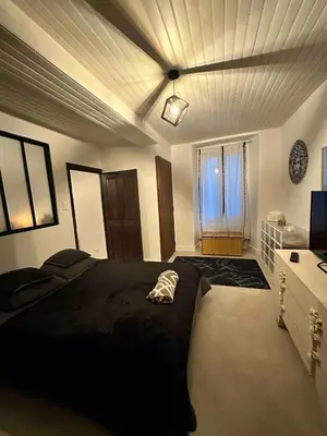 a small bathroom with a toilet in a room at studio au cœur de la vieille ville in Ajaccio