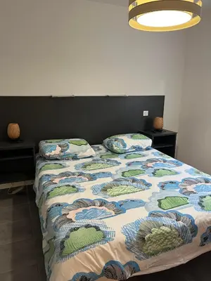 a living room with a couch and a table at Appartement T2 50 m2 Ricanto à AJACCIO in Ajaccio