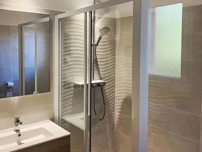 a bathroom with a shower and a sink at Holiday Home Casa Orsoni 80m² by Interhome in Cannella