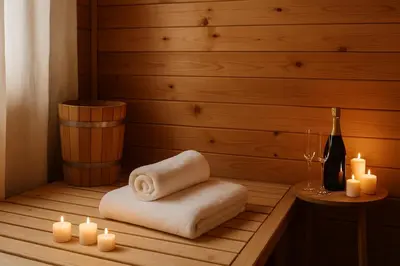a playground with yellow chairs on a wooden deck at Cabane Sauna & Jacuzzi Hiver in Vaccili