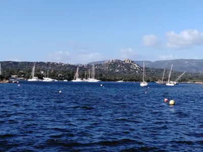 a group of boats in a large body of water at Le Golfe in Figari